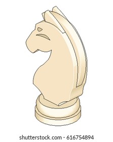 Isometric Pixel Chess Knight