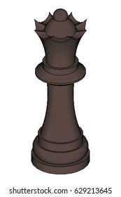 Isometric Pixel Chess Queen