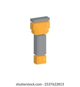 ícone de lanterna de pixel isométrica. Logotipo de 8 bits da lanterna de arte de pixel vetorial para o jogo