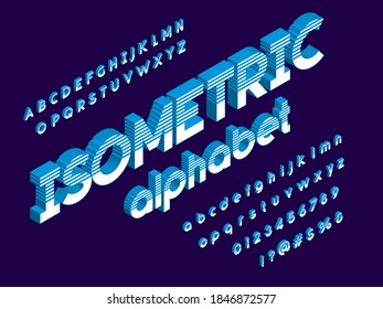 Isometric pixel font with uppercase, lowercase, numbers and symbol