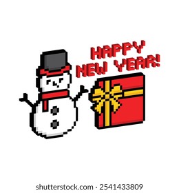 isometrisches Pixel Happy New Year Symbol 8 Bit laden