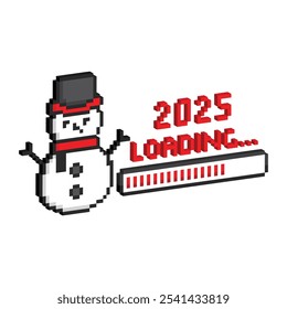 pixel isométrico Feliz año Nuevo icon 8 bit loading