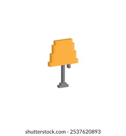 isometric pixel lamp icon. Vector pixel art table lamp 8 bit logo for game