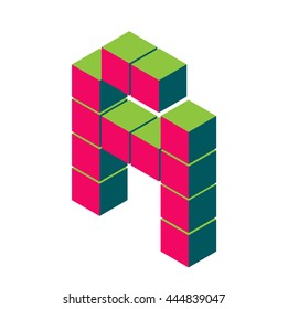 isometric pixel letter a. 3D letter a. Isometric red a  abc. Alphabet on white. pixel letters, isometric lettering. 3d a. Geometric alphabet, Cube font. Cube letters. 3d pixel lettering, Word elements
