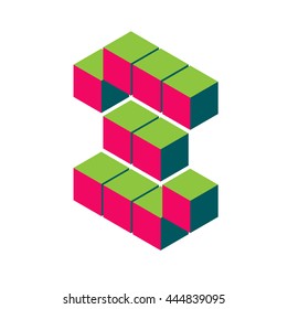 isometric pixel letter s. 3D letter s. Isometric red s abc. Alphabet on white. pixel letters, isometric lettering. 3d s. Geometric alphabet, Cube font. Cube letters. 3d pixel lettering, Word elements