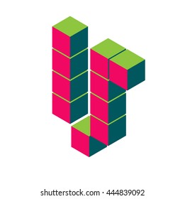 isometric pixel letter v. 3D letter v. Isometric red v  abc. Alphabet on white. pixel letters, isometric lettering. 3d v. Geometric alphabet, Cube font. Cube letters. 3d pixel lettering, Word elements