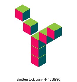 Isometric Pixel Letter Y 3d Letter Stock Vector (Royalty Free ...