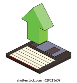 Isometric Pixel Load Symbol