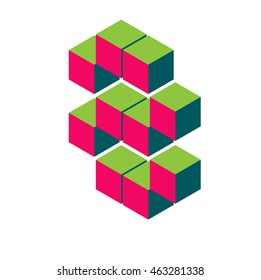 Isometric Pixel Number 8 3d Letter Stock Vector (Royalty Free ...