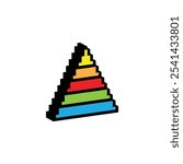 isometric pixel pyramid icon. Vector pixel art finance pyramide 8 bit logo for game