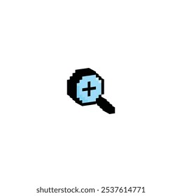 pixel isométrico Pesquisar ícone lupa sinal de lupas