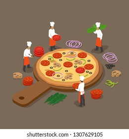 Isometric Pizza Making