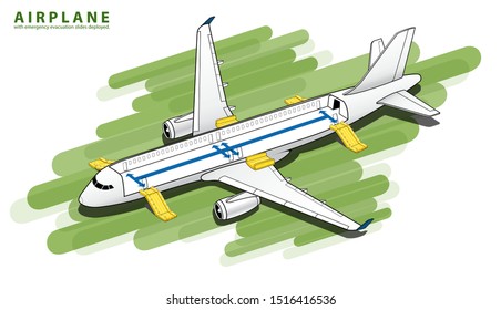 Isometric Plane Crash Airplane Slide Airbus Stock Vector (Royalty Free ...