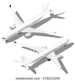 Isometric planes set in front and back projections.