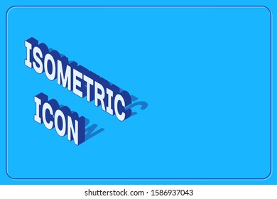 Isometric Planet Earth icon isolated on blue background.  Vector Illustration