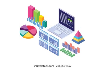 Isometric Planning schedule and calendar. Time management, work planning organization application. Reminders of meeting, event.on white background.3D design.isometric vector design Illustration.