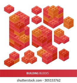 Isometric Plastic  Building Blocks and Tiles
