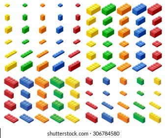 Isometric Plastic Building Blocks and Tiles