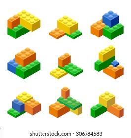 Isometric Plastic Building Blocks and Tiles