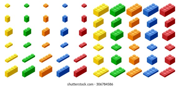 Isometric Plastic Building Blocks and Tiles