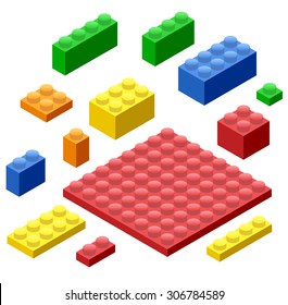 Isometric Plastic Building Blocks and Tiles