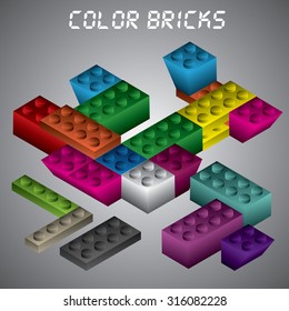 Isometric Plastic Building Blocks and Tiles