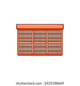 isometric plastic crate cartoon. empty food, vegetable green, storage stack isometric plastic crate sign. isolated symbol vector illustration
