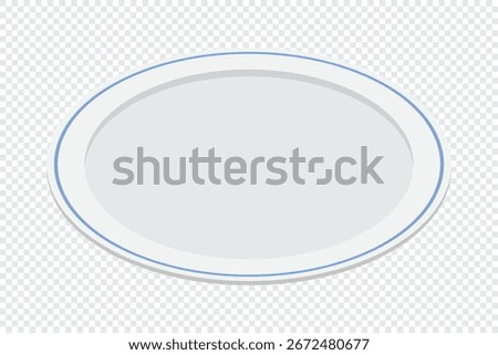 Isometric plate. Empty plate. Isometric cutlery. Isometric tableware. Vector illustration