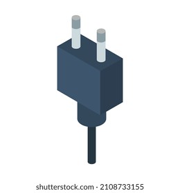 Isometric plug on a background