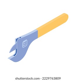 Isometric plumber composition with plumbing image isolated on white background 3d vector illustration