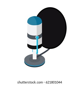Isometric Podcast icon, vector flat design isolated on white background