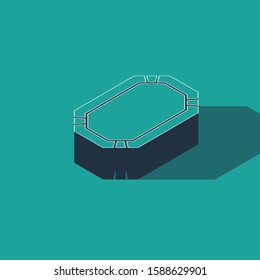 Isometric Poker table icon isolated on green background.  Vector Illustration