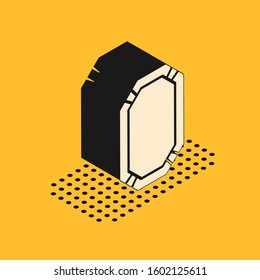 Isometric Poker table icon isolated on yellow background.  Vector Illustration