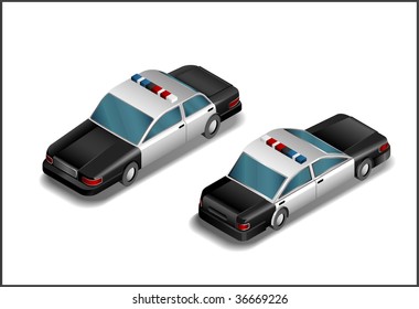 Isometric Police Car -vector