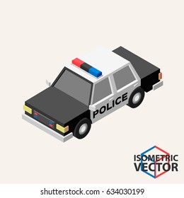 Isometric Police Car / Vector