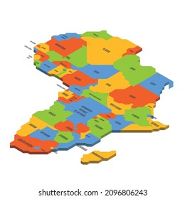 Isometric Political Map Of Africa