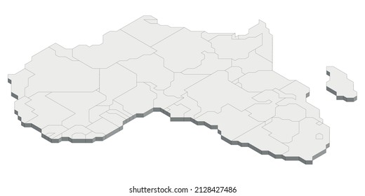 Isometric political map of Africa