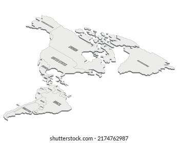 Isometrische politische Landkarte Amerikas