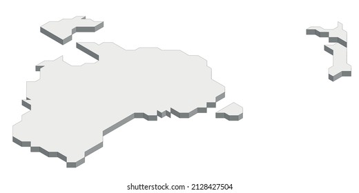 Isometric political map of Australia