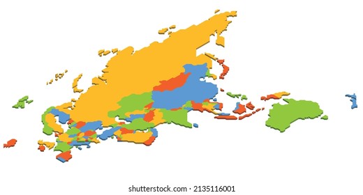 Isometric political map of Australia