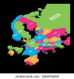 Isometric Political Map Of Europe