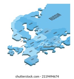 Isometric Political Map Of Europe