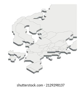 Isometric Political Map Of Europe