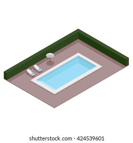 Isometric, pool, vector