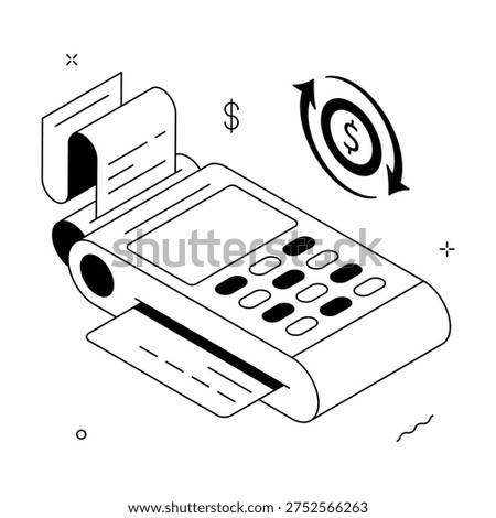 Isometric POS machine for card transactions and contactless payments