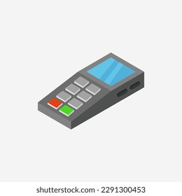 Terminal pos isométrico en el fondo