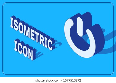 Isometric Power button icon isolated on blue background. Start sign.  Vector Illustration