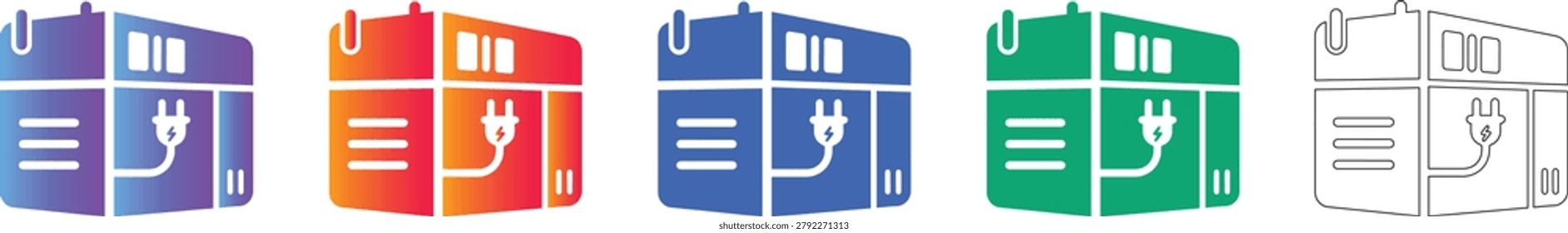 Isometric Power Station Component Icon Set vol 1928