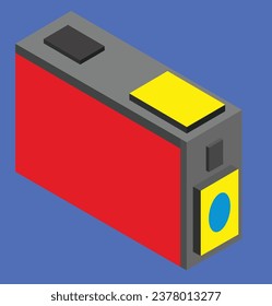 isometric printer cartridge test design illustration
