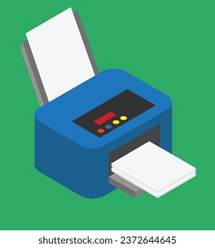 isometric printer test vector design illustration